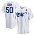Los Angeles Dodgers #50 Mookie Betts White 2025 World Series Home Cool Base Stitched Baseball jersey