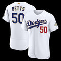 Los Angeles Dodgers #50 Mookie Betts White 2026 Gold Collection Authentic Baseball Jersey