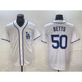 Los Angeles Dodgers #50 Mookie Betts White Cool Base Stitched Baseball jersey