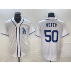Los Angeles Dodgers #50 Mookie Betts White Cool Base Stitched Baseball jersey