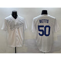 Los Angeles Dodgers #50 Mookie Betts White Fashion Cool Base Stitched Baseball jersey