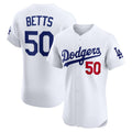 Los Angeles Dodgers #50 Mookie Betts White Home Elite Player Baseball jersey
