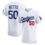 Los Angeles Dodgers #50 Mookie Betts White Home Elite Player Baseball jersey
