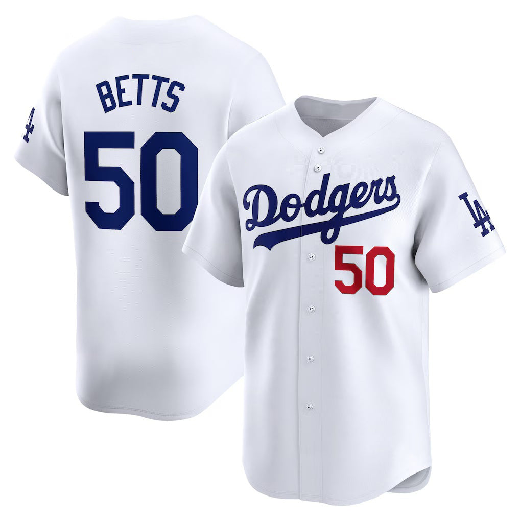 Los Angeles Dodgers #50 Mookie Betts White Home Limited Player Baseball jersey