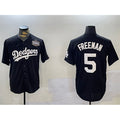 Los Angeles Dodgers #5 Freddie Freeman Black 2024 World Series Cool Base Stitched Baseball Jersey