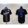 Los Angeles Dodgers #5 Freddie Freeman Black 2024 World Series Cool Base Stitched Baseball Jersey