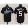Los Angeles Dodgers #5 Freddie Freeman Black Cool Base With Patch Stitched Baseball Jersey