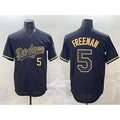 Los Angeles Dodgers #5 Freddie Freeman Black Gold Limited Stitched Baseball Jersey