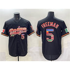 Los Angeles Dodgers #5 Freddie Freeman Black Mexico Cool Base Stitched Baseball Jersey