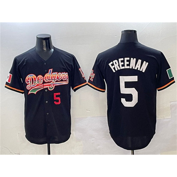 Los Angeles Dodgers #5 Freddie Freeman Black Mexico Limited Stitched Baseball Jersey