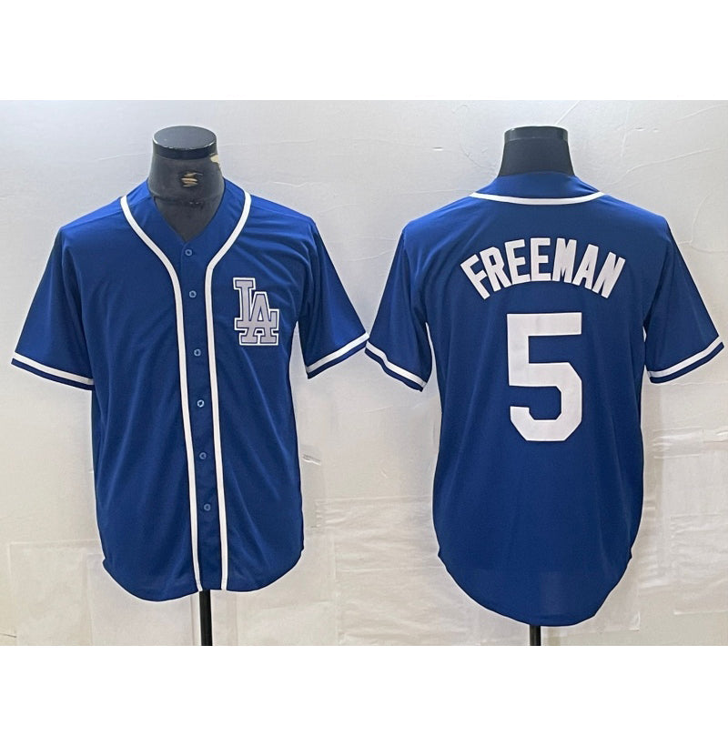 Los Angeles Dodgers #5 Freddie Freeman Blue Cool Base Stitched Baseball Jersey