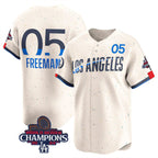 Los Angeles Dodgers #5 Freddie Freeman Cream 2024 World Series Champions City Connect Limited Stitched Baseball Jersey