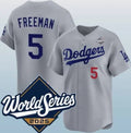 Los Angeles Dodgers #5 Freddie Freeman Gray 2025 World Series Limited Stitched Baseball Jersey