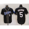 Los Angeles Dodgers #5 Freddie Freeman Number Black Cool Base With Patch Stitched Baseball Jersey