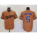 Los Angeles Dodgers #5 Freddie Freeman Number Olive Cool Base Limited Stitched Baseball Jersey