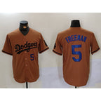 Los Angeles Dodgers #5 Freddie Freeman Number Olive Cool Base Limited Stitched Baseball Jersey