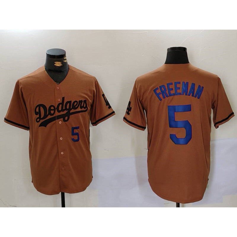 Los Angeles Dodgers #5 Freddie Freeman Number Olive Cool Base Limited Stitched Baseball Jersey