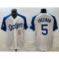 Los Angeles Dodgers #5 Freddie Freeman Number White Blue Fashion Stitched Cool Base Limited Baseball Jersey