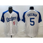 Los Angeles Dodgers #5 Freddie Freeman Number White Blue Fashion Stitched Cool Base Limited Baseball Jersey