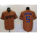 Los Angeles Dodgers #5 Freddie Freeman Olive Cool Base Limited Stitched Baseball Jersey