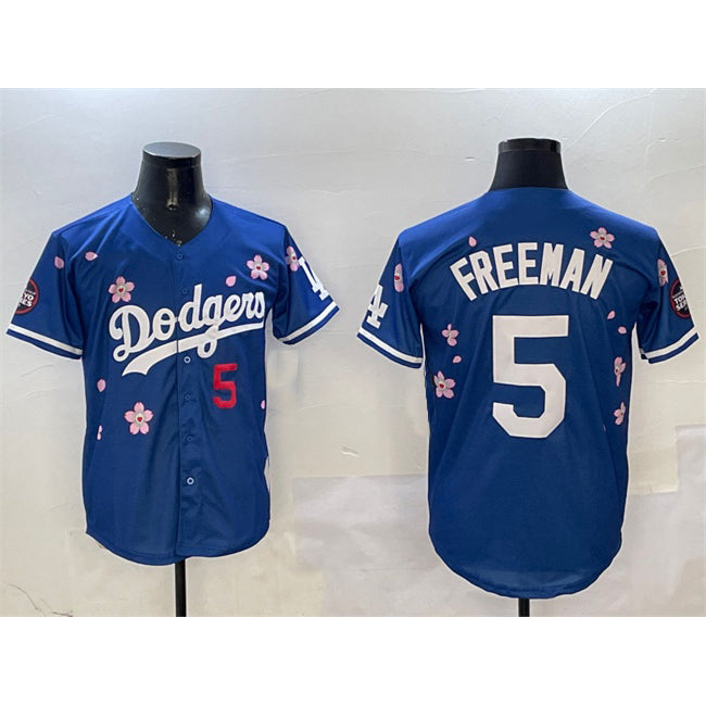 Los Angeles Dodgers #5 Freddie Freeman Royal 2025 Tokyo Series Limited Stitched Baseball Jersey