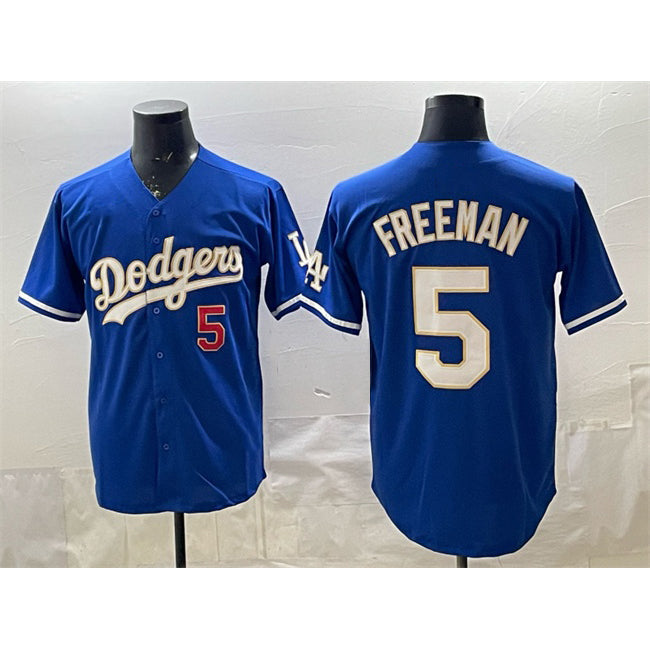 Los Angeles Dodgers #5 Freddie Freeman Royal Limited Stitched Baseball Jersey