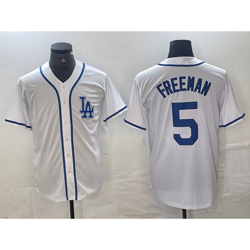 Los Angeles Dodgers #5 Freddie Freeman White Cool Base Stitched Baseball Jersey