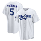 Los Angeles Dodgers #5 Freddie Freeman White Home 2025 World Series Champions Replica Baseball Jersey