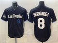 Los Angeles Dodgers #8 Enrique Hernández Black 2025 World Series Champions Patch 'Gothic Edition' Vapor Premier Limited Stitched Baseball Jersey