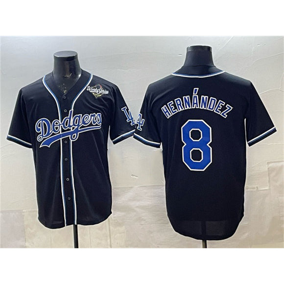 Los Angeles Dodgers #8 Enrique Hern¨¢ndez Black Fashion 2025 World Series Cool Base Stitched Baseball Jersey