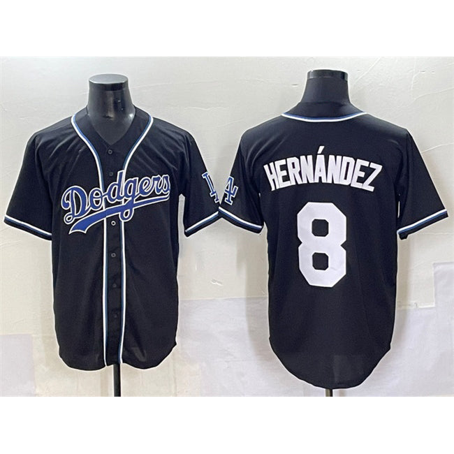 Los Angeles Dodgers #8 Enrique Hern¨¢ndez Black Fashion Stitched Baseball Jersey
