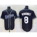 Los Angeles Dodgers #8 Enrique Hern¨¢ndez Black Fashion Stitched Baseball Jersey