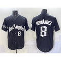 Los Angeles Dodgers #8 Enrique Hern¨¢ndez Black Mexico 2025 LA Gothic Style With 2024 World Series Champions Patch Vapor Premier Limited Stitched Baseball Jersey