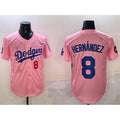 Los Angeles Dodgers #8 Enrique Hern¨¢ndez Pink 2025 Tokyo Series Limited Stitched Baseball Jersey