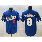 Los Angeles Dodgers #8 Enrique Hern¨¢ndez Royal 2025 World Series Champions Patch Limited Stitched Baseball Jersey