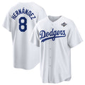 Los Angeles Dodgers #8 Enrique Hern¨¢ndez White 2025 World Series Home Cool Base Stitched Baseball Jersey