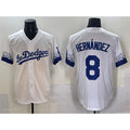 Los Angeles Dodgers #8 Enrique Hern¨¢ndez White City Connect Cool Base Stitched Baseball Jersey