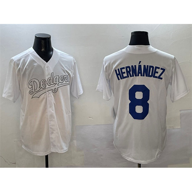 Los Angeles Dodgers #8 Enrique Hern¨¢ndez White Fashion Cool Base Stitched Baseball Jersey