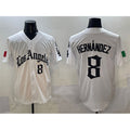 Los Angeles Dodgers #8 Enrique Hern¨¢ndez White Mexico 2025 LA Gothic Style With Fernando Patch Vapor Premier Limited Stitched Baseball Jersey