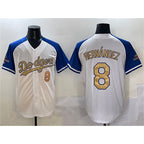 Los Angeles Dodgers #8 Enrique Hernandez White Royal Gold 2024 World Series Champions Vapor Limited Stitched Baseball Jersey