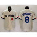 Los Angeles Dodgers #8 Kike Hernandez Number Cream 2024 City Connect Limited Stitched Baseball Jersey