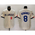 Los Angeles Dodgers #8 Kike Hernandez Number Cream 2024 City Connect Limited Stitched Baseball Jersey