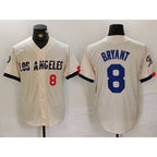 Los Angeles Dodgers #8 Kobe Bryant Number Cream 2024 City Connect Limited Stitched Baseball Jersey
