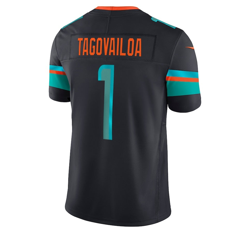 M.Dolphins #1 Tua Tagovailoa 2025 Rivalries Collection Limited Jersey - Pitch Blue