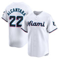 Miami Marlins #22 Sandy Alcantara White Home Limited Player Baseball Jersey