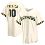 Milwaukee Brewers #10 Sal Frelick Cream Home Replica Player Baseball Jersey