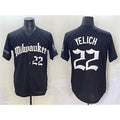 Milwaukee Brewers #22 Christian Yelich Black 'Gothic 414 Shadows Edition' Vapor Premier Limited Stitched Baseball Jersey