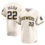 Milwaukee Brewers #22 Christian Yelich Cream Home Limited Player Baseball Jersey