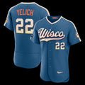 Milwaukee Brewers #22 Christian Yelich Mineral Blue 2026 City Connect Authentic Sponsor Patch Baseball Jersey