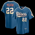Milwaukee Brewers #22 Christian Yelich Mineral Blue 2026 City Connect Stadium Baseball Jersey